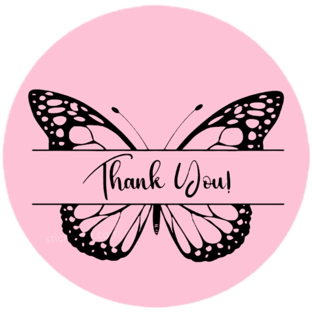 thank you sticker pink for business 2 inch round sticker